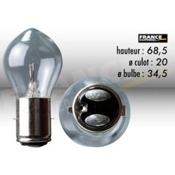 AMPOULE PHARE RING BA20D 6V15W