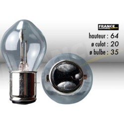 AMPOULE PHARE RING BA20D 6V25/25W