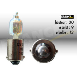 AMPOULE TEMOIN AVEC CULOT RING BA9S 12V23W