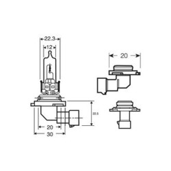 AMPOULE PHARE HALOGENE HB3 P20D 12V60W
