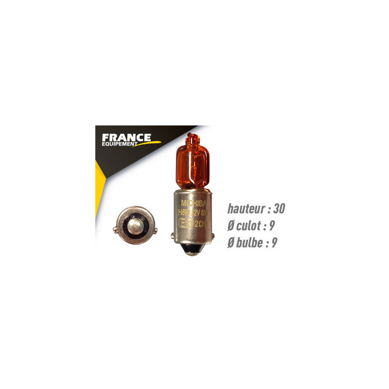 LAMPE TEMOIN / CLIGNOTANT BAX9S 12V6W TYPE H6W