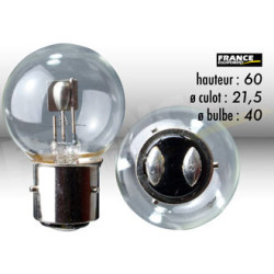 AMPOULE POUR FEU DE CROISEMENT BA21D 6V 45/40W