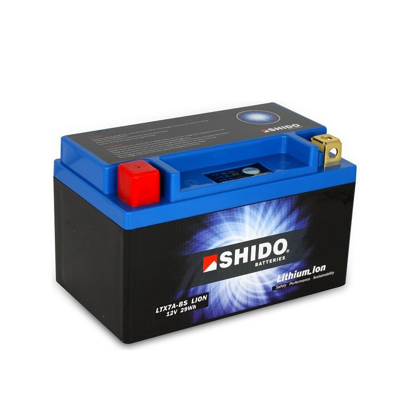 Batterie Lithium Ion SHIDO pour moto LTX7A-BS