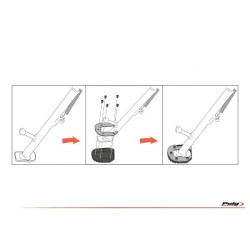 Extension de pied de béquille 20198 Puig pour Kawasaki Ninja1000 SX 2020 et +, Z650 et Z900 2017 et + 