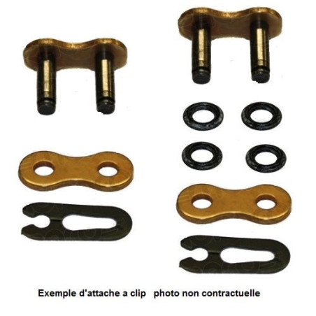 Attache rapide à clips pour chaine DC 520MSX2-G type XS-ring super Renforcé couleur or