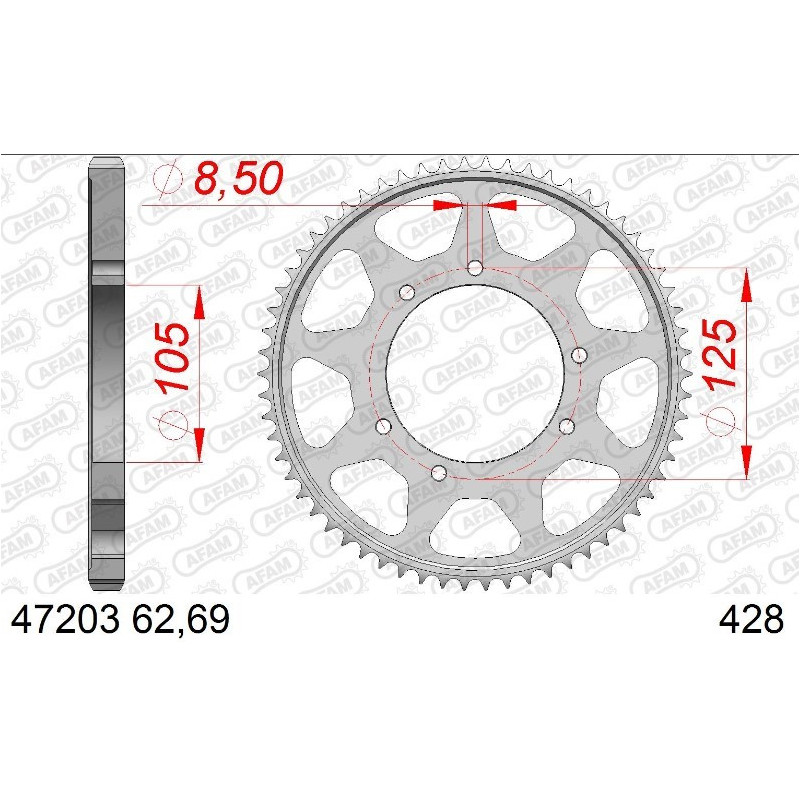 Kit Chaîne AFAM Acier APRILIA SX 125...