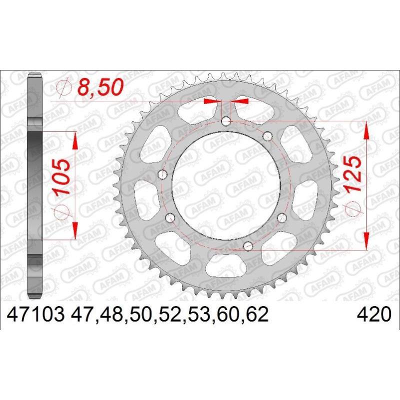 Kit chaîne acier pour RIEJU 50 MRT...