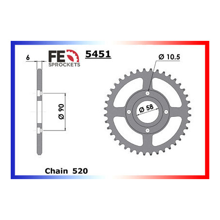CB.250 NIGHT HAWK '91/08 14X33 RK520GXW