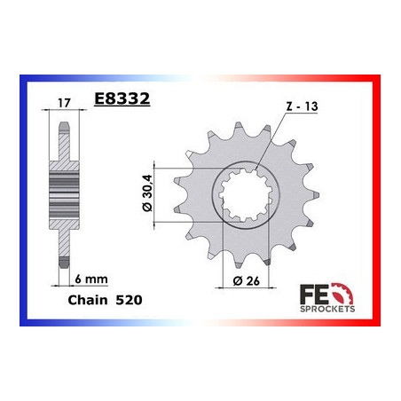 CBR.600.RR'03/06 16X42 RK520GXW  Racing (Transformation en 520)
