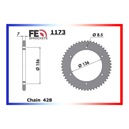 125.FLAT TRACK '18/20 14X61 RK428MXZ