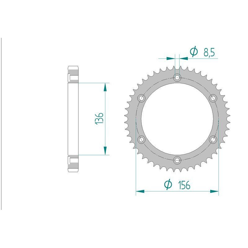 Kit chaine DID  ACIER AJP 125 PR4 SM 2004 à 2011