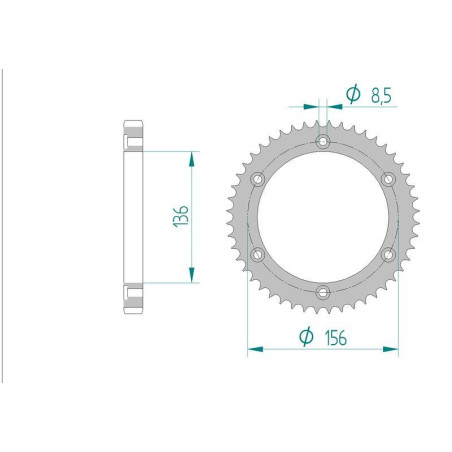 Kit chaine DID  ACIER AJP 125 PR4 SM 2004 à 2011