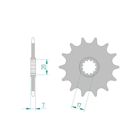 Kit chaine DID  ACIER APRILIA RS 50 EXTREMA-REPLICA 1995 à 1998