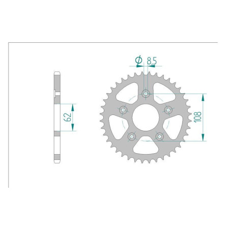 Kit chaine DID  ACIER APRILIA RS 125 1999 à 2005