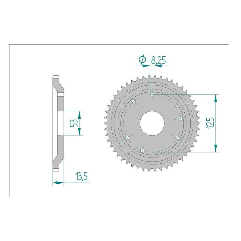 Kit chaine DID  ACIER DERBI SENDA 50 R/ L 1997 à 1999