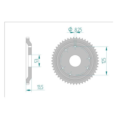 Kit chaine DID  ACIER DERBI SENDA 50 R/ L 1997 à 1999