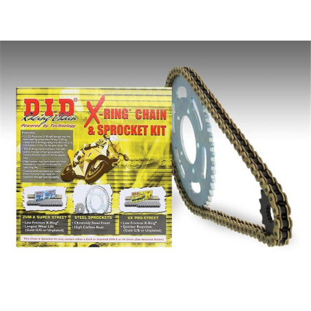 Kit chaine DID  ACIER DERBI SENDA 50 R1 2000 à 2001