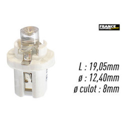 AMPOULE BLANCHE TYPE B8,5D/ BX8,5D 12V0.2W