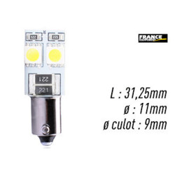 AMPOULE BLANCHE TYPE BA9S/T4W 12V0.96W