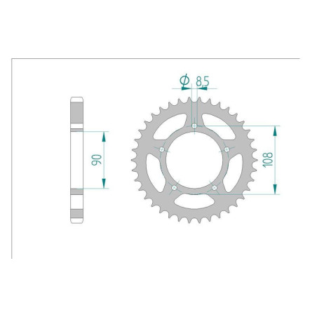 Kit chaine DID  ACIER DUCATI 600 PANTAH 1982 à 1982