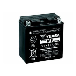 Batterie YUASA YTX20A-BS livrée avec les flacons d'acide