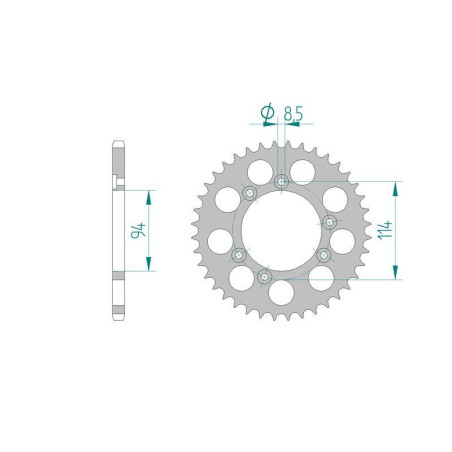 Kit chaine DID  ALU FANTIC 249/249R TRIAL 1995 à 1997