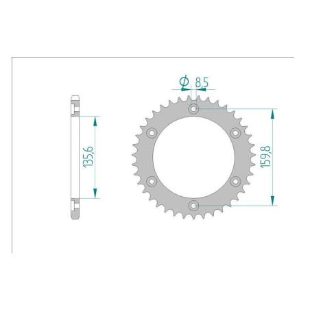 Kit chaine DID  ALU FANTIC 301 TRIAL 1986 à 1986