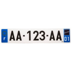 Plaques françaises PPI 520x110 SIV département 03 PVC + fonds blancs - 10 pièces