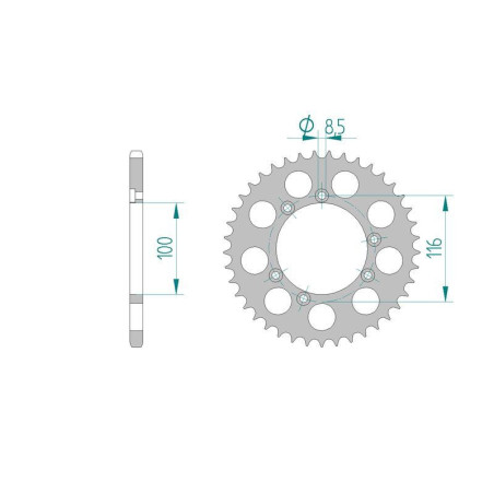 Kit chaine DID  ALU GAS-GAS 125 TXT 2000 à 2000