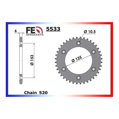XR.250.R '90/95 13X48 RK520MXZ  (ME06)