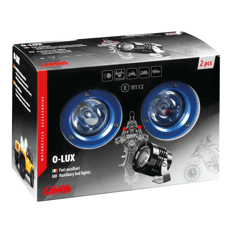 2 phares auxiliaires LED 12V Bleu O-Lux 