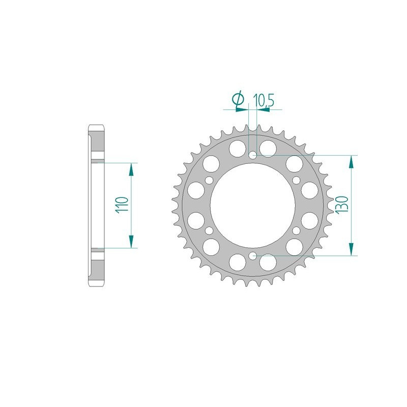 AFAM COURONNE ALU au pas de 530 YAM R1
