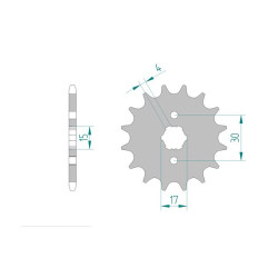 Pignon AFAM pour moto au pas de 420