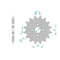 Pignon AFAM pour moto au pas de 420