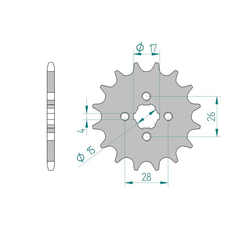 Pignon AFAM pour moto au pas de 420