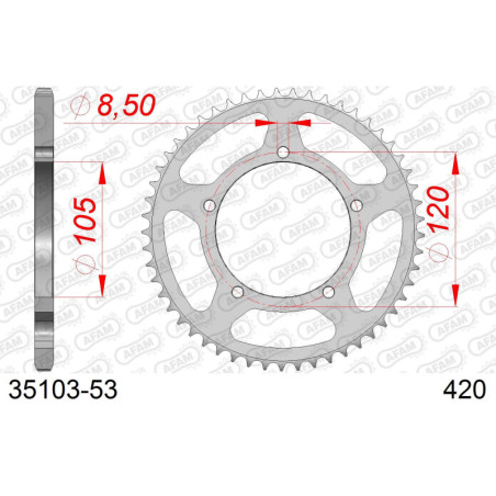 Kit chaîne acier RIDE 50 THORN 2007-2012   