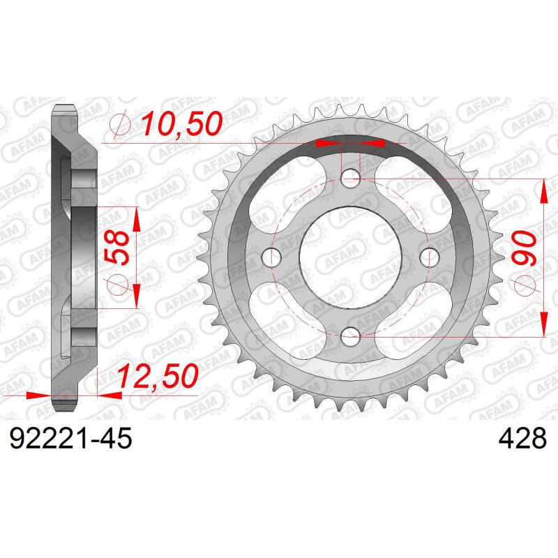 Kit chaîne acier ORCAL SPRINT 125 2018-2019   
