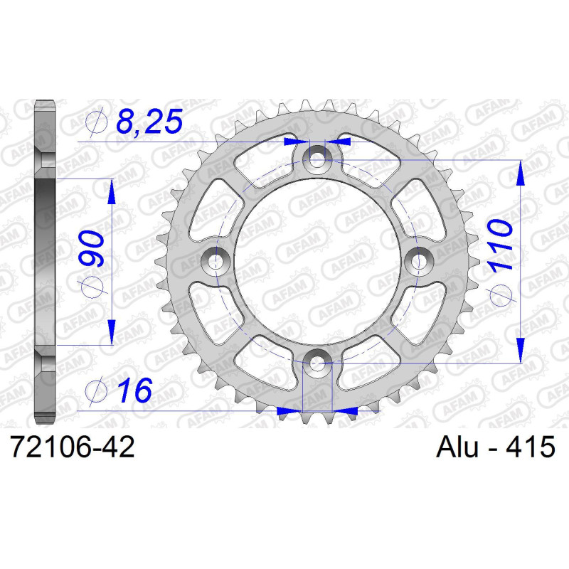 Kit chaîne alu GAS-GAS MC 50 2021-2023   
