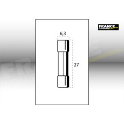 FUSIBLE VERRE 6,3x27MM 15A