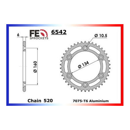 CBR.1000 '04/05 16X40 RK520GXW  Racing (Transformation en 520)