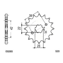 XL.250 '73/77 15X45 RK520MXZ  (L250) 2