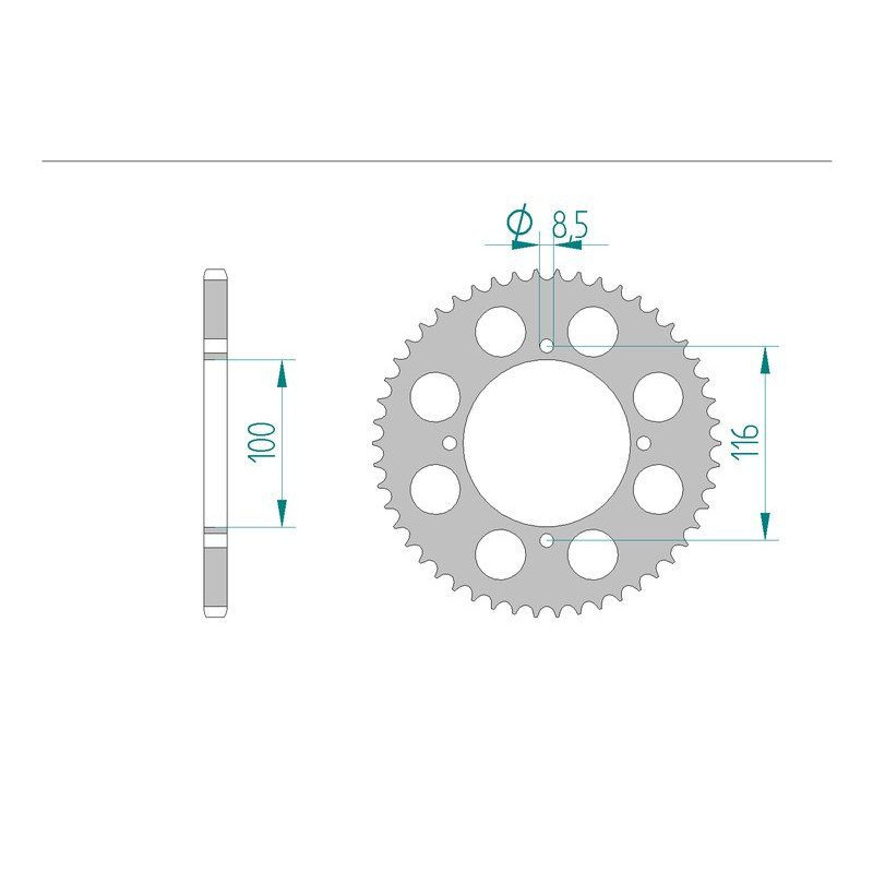 Kit chaine DID  ALU KAWASAKI KX 80  BW   T1-7 ANTIBOUE 1992 à 1997