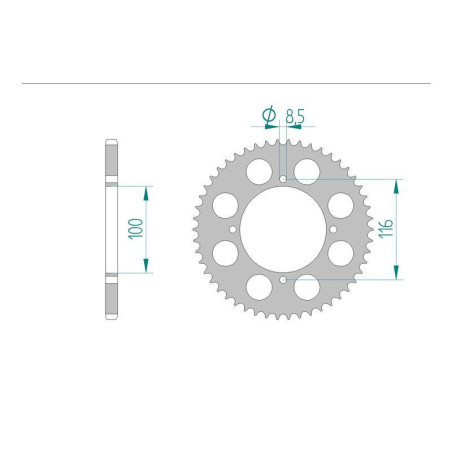 Kit chaine DID  ALU KAWASAKI KX 80  BW   Y1-2 ANTIBOUE 1998 à 2000