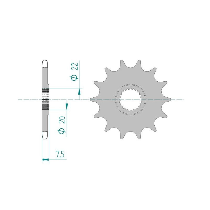 Pignon AFAM pour moto au pas de 520