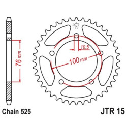 Couronne JT SPROCKETS acier standard 15 - 525 2