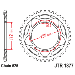 Couronne JT SPROCKET acier standard 1877 - 525 2