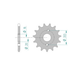 Pignon AFAM pour moto au pas de 420