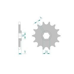 Pignon AFAM pour moto au pas de 520