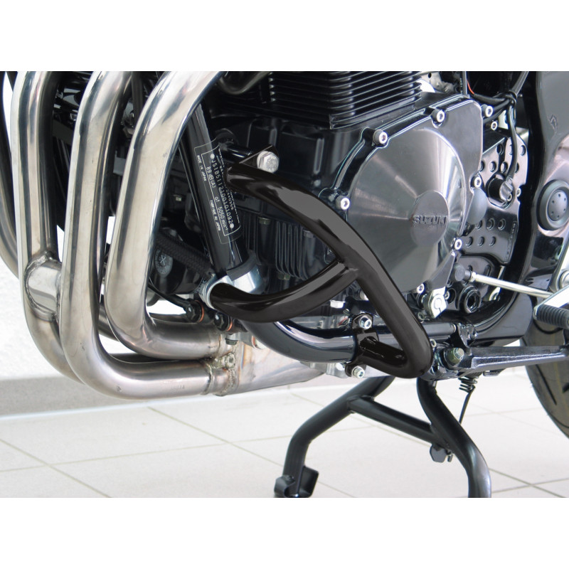 Protection moteur noir pour Suzuki GSF 650 (WVB5) 2005-2006 et GSF 650 (WVCJ) 2007-2008 et (WVCZ) 2009-2012 