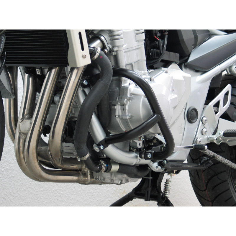 Protection moteur noir pour Suzuki GSF 650 (WVB5) 2005-2006 et GSF 650 (WVCJ) 2007-2008 et (WVCZ) 2009-2012 